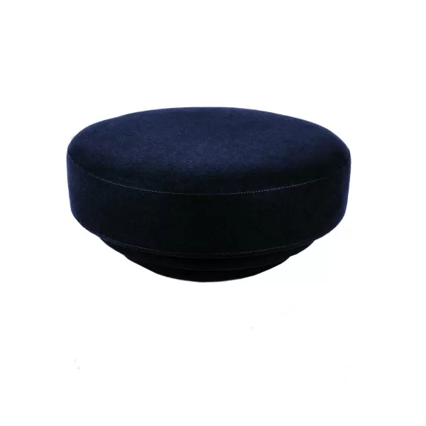 Discount ENOstudio Pouf Cornice Velours - Bleu Nuit