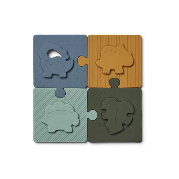 Flash Sale Liewood Puzzle Bodil En Silicone - Dino Bleu