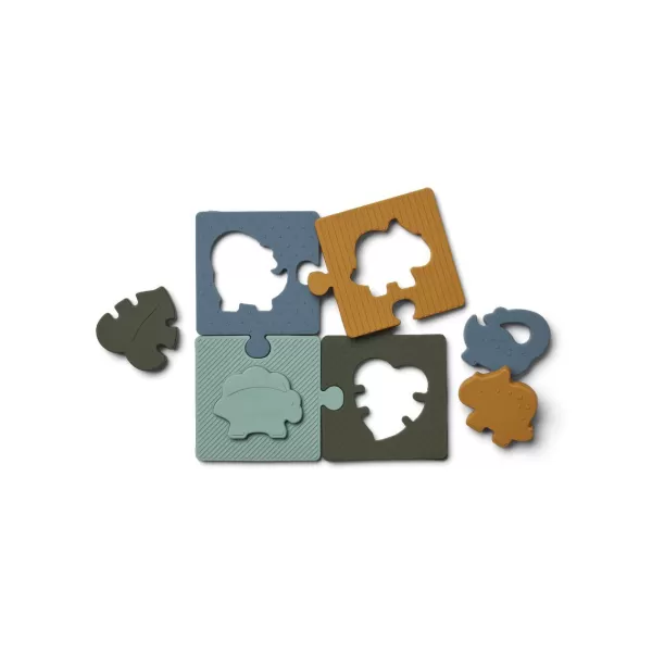 Flash Sale Liewood Puzzle Bodil En Silicone - Dino Bleu