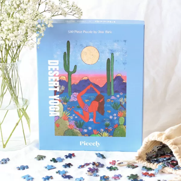 Outlet Piecely Puzzle Desert Yoga By Olivia Burki - 500 Pieces