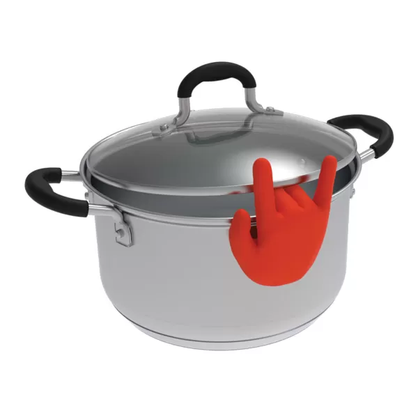 Flash Sale Sélectionné par Fleux Repose-Cuillere & Porte-Couvercle Casserole Rock Hand - Main Rouge