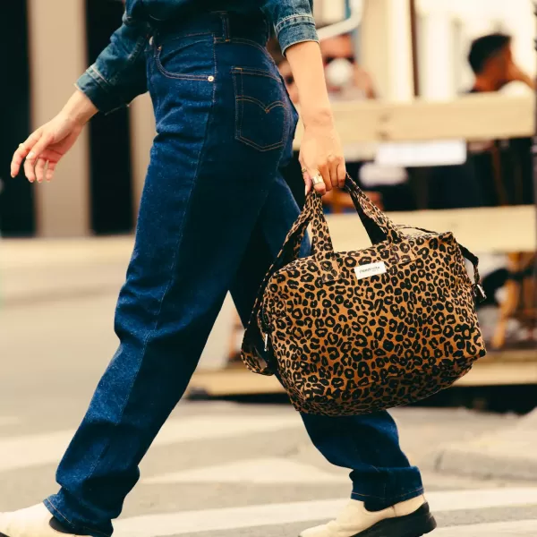 Discount Rive Droite Paris Sac Sauval City Bag En Coton Recycle - Leopard