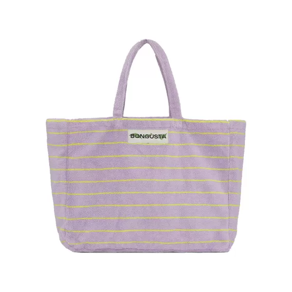 Discount Sélectionné par Fleux Sac Weekend A Rayures - Lilac & Neon Yellow