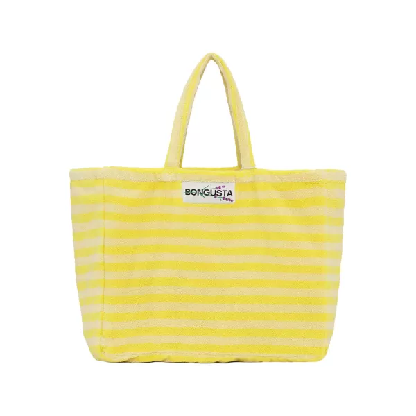 Best Sale Sélectionné par Fleux Sac Weekend A Rayures - Pristine & Neon Yellow