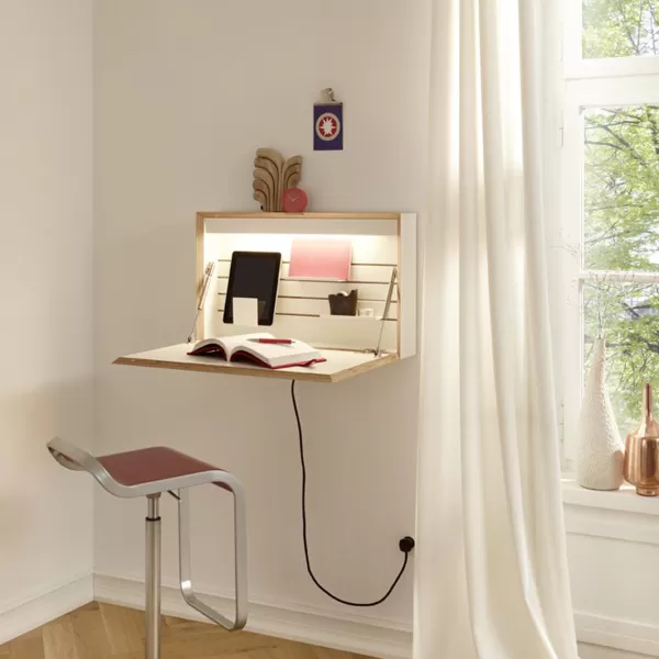 Best Müller Secretaire Flatbox Avec Lampe Led - Blanc