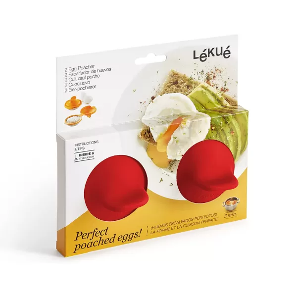 Best Sale Lékué Set De 2 Cuit-Oeufs Poches - Rouge