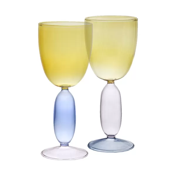 Sale Sélectionné par Fleux Set De 2 Verres A Vin Boon Jaune