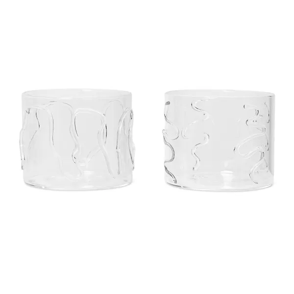 Best Sale Ferm Living Set De 2 Verres Doodle - Transparent