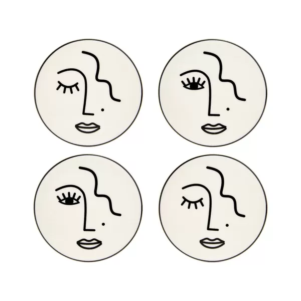 Flash Sale Sélectionné par Fleux Set De 4 Dessous De Verre Face Blanc