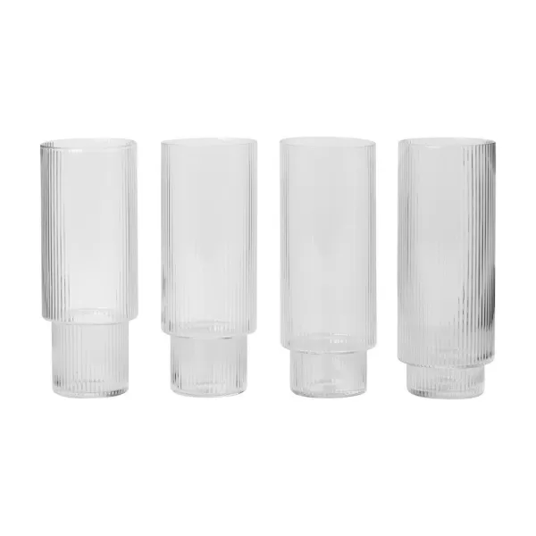 Shop Ferm Living Set De 4 Verres Longs Ripple