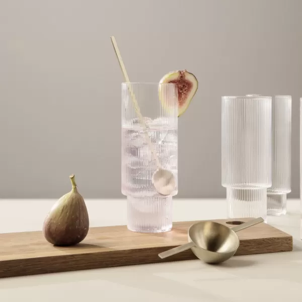 Shop Ferm Living Set De 4 Verres Longs Ripple