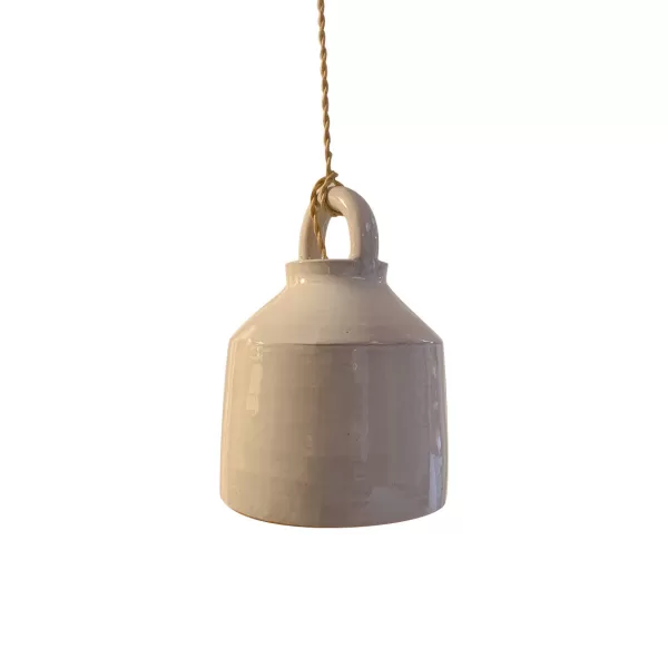 Cheap Honoré Suspension Cloche Nori En Ceramique - Blanc Emaille