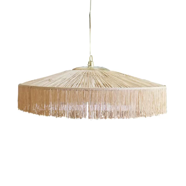 Store Honoré Suspension Parasol Franges - O 70 Cm - Naturel