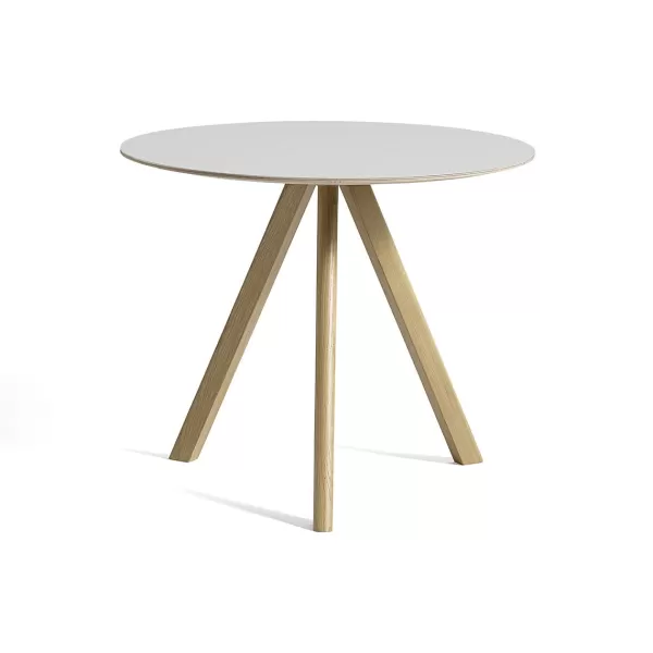 Clearance Hay Table Cph20 Ronde Chene Clair Huile & Linoleum - Creme