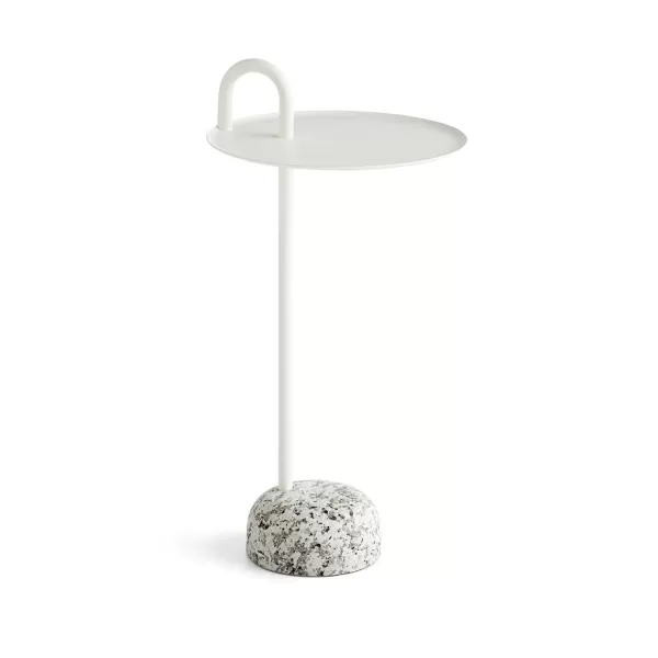 Best Hay Table D'Appoint Bowler En Acier Et Granit - Blanc Creme