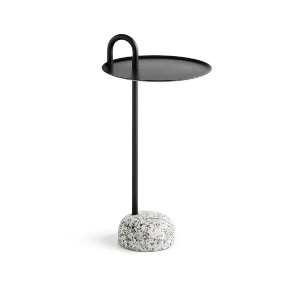 Outlet Hay Table D'Appoint Bowler En Acier Et Granit - Noir