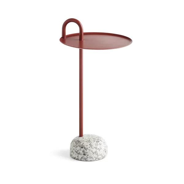 Hot Hay Table D'Appoint Bowler En Acier Et Granit - Rouge