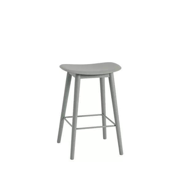 Store Muuto Tabouret De Comptoir Fiber Pieds Bois Vert + Assise Vert