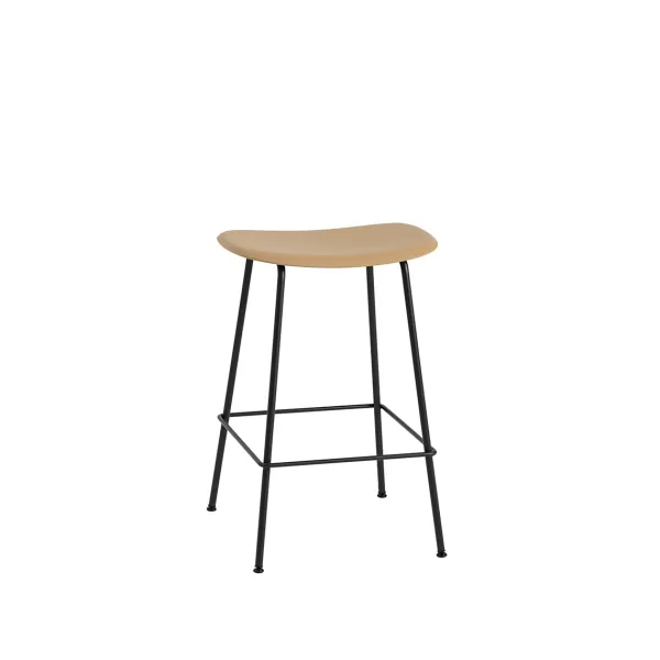 Best Sale Muuto Tabouret De Comptoir Fiber Tube Noir + Assise Ocre