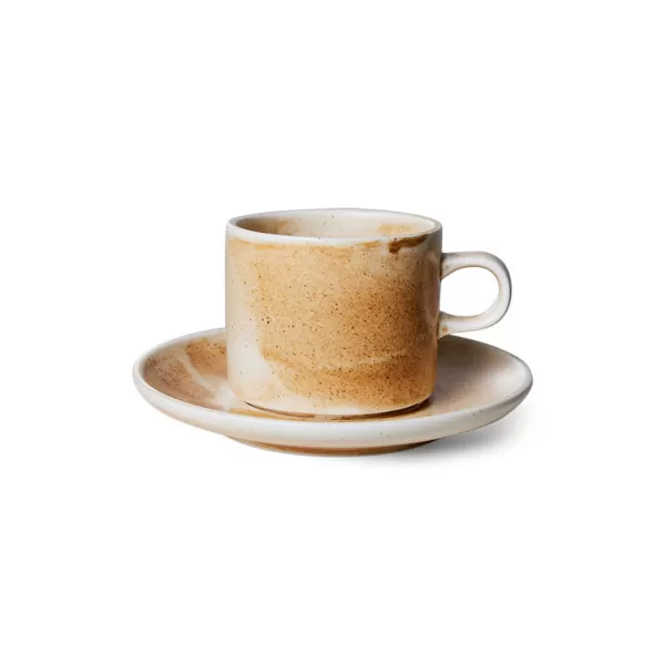 Clearance HK Living Tasse Et Soucoupe Chef Ceramics Rustique - Creme