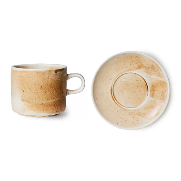 Clearance HK Living Tasse Et Soucoupe Chef Ceramics Rustique - Creme