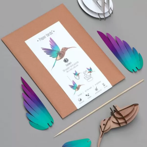 Online Assembli Trophee Origami Colibri Vert & Violet