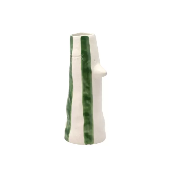 Clearance F&H Vase A Bec Et Cils En Gres - Vert