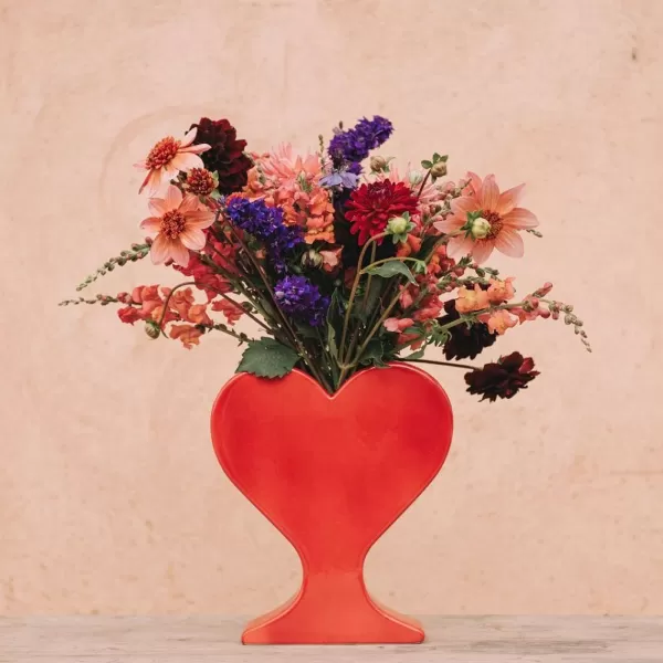 Discount Sélectionné par Fleux Vase Coeur - Rouge