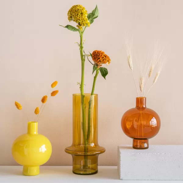 Online Sélectionné par Fleux Vase En Verre Recycle Rond Orange