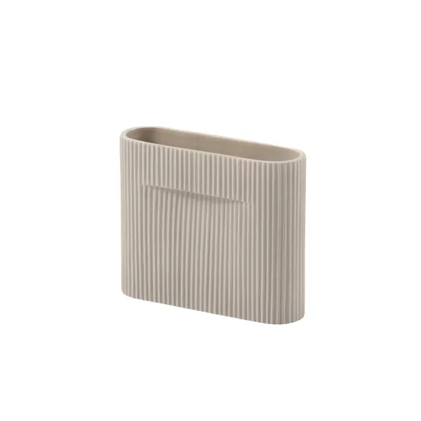 Cheap Muuto Vase Ridge En Faience - H 16,5 Cm Beige