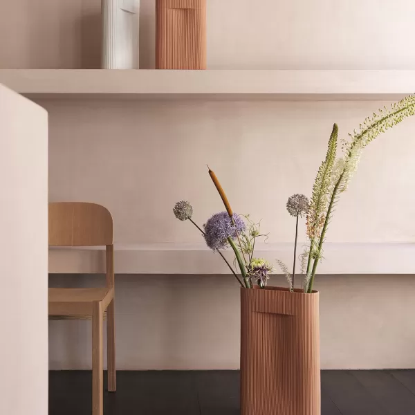 Cheap Muuto Vase Ridge En Terre Cuite - H 48,5 Cm Terracotta