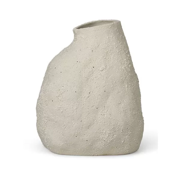 Outlet Ferm Living Vase Vulca En Gres Emaille L - Blanc