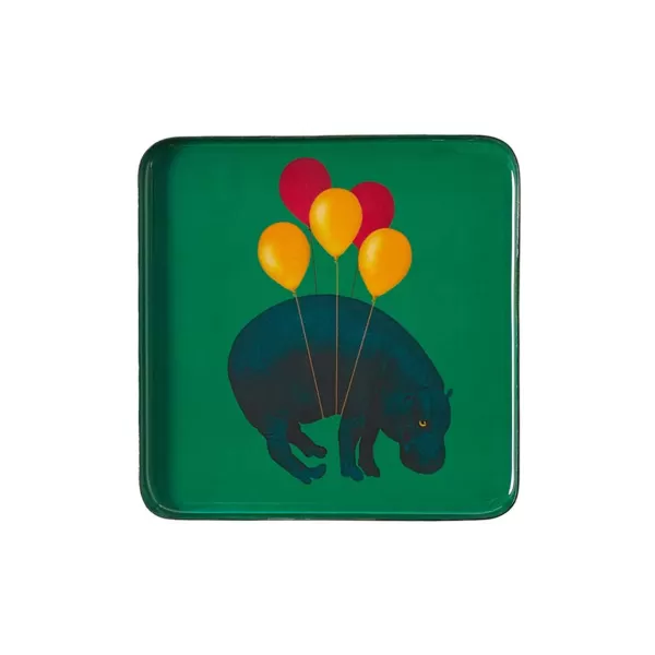 Clearance Gangzai Vide-Poche Carre Hippoballoon En Fer - 15 X 15 Cm